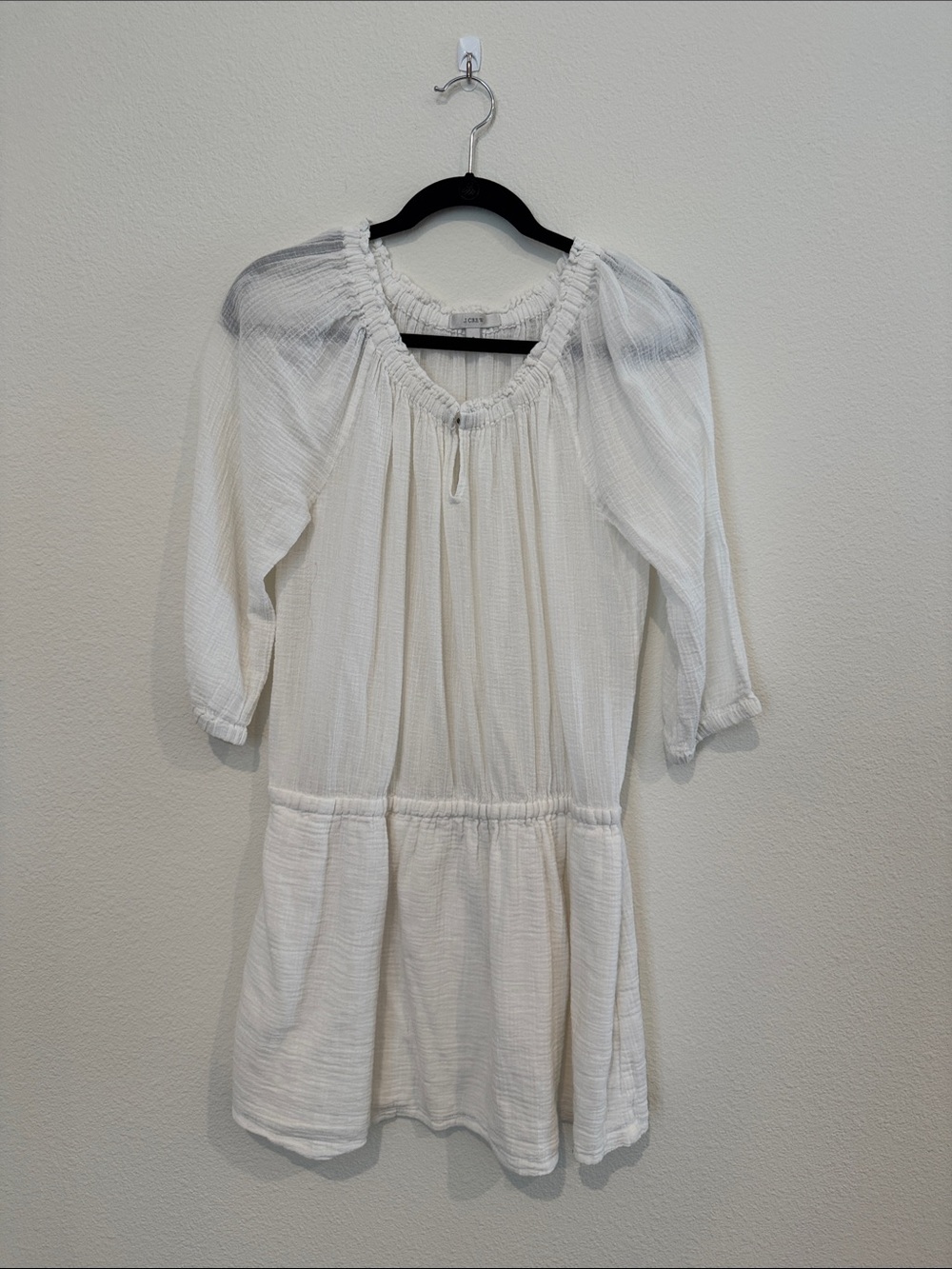 J. Crew Cream Gauze Peasant Dress